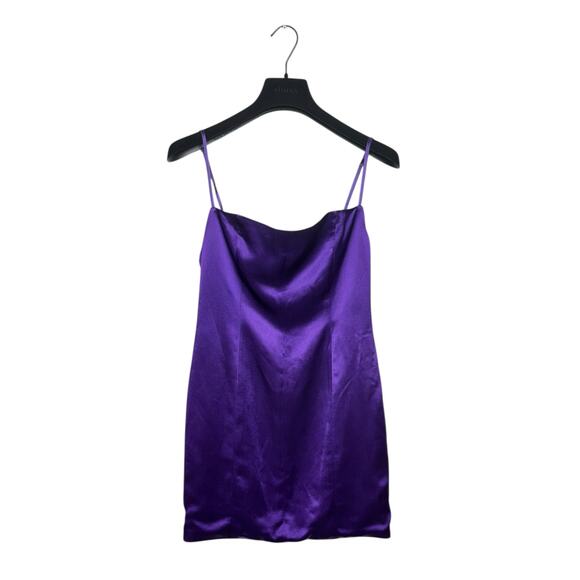 Retrofête Janessa Royal Purple Satin Mini Dress Medium - Picture 2 of 9